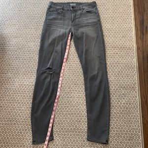 Mother The Looker distressed grey jeans